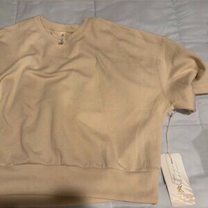 Stretch Knit Crew Neck Short Sleeve Top